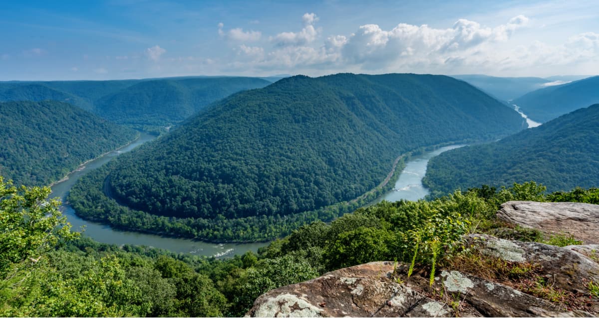 Zona Națională a râului New River Gorge, Virginia de vest.