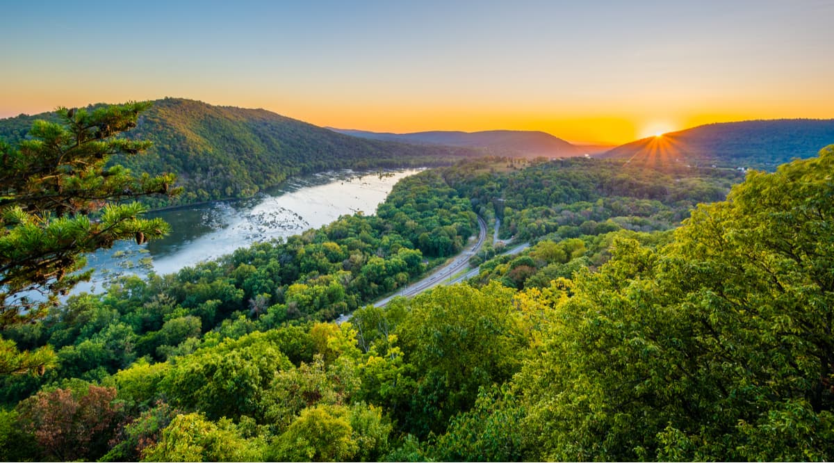 Weverton Cliffs, vicino a Harpers Ferry, West Virginia.