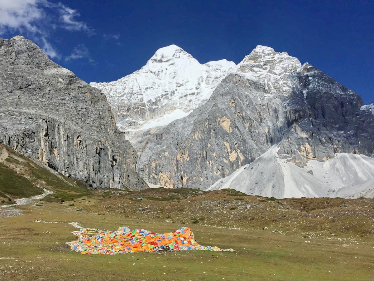 The campsite in the valley behind Chenresig, China