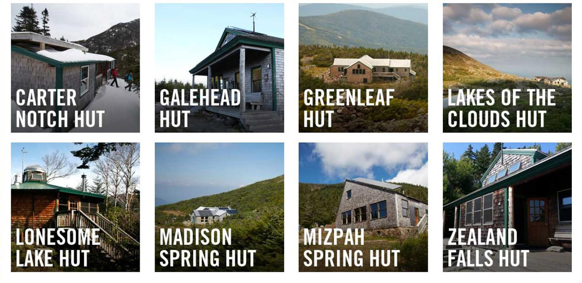 Huts of the Appalachian Mountain Club, White Mountain National Forest (AMC)