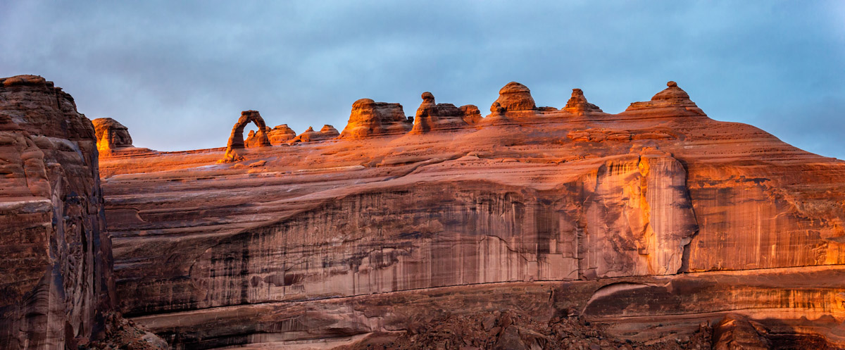 Unusual view of Delicate Arch