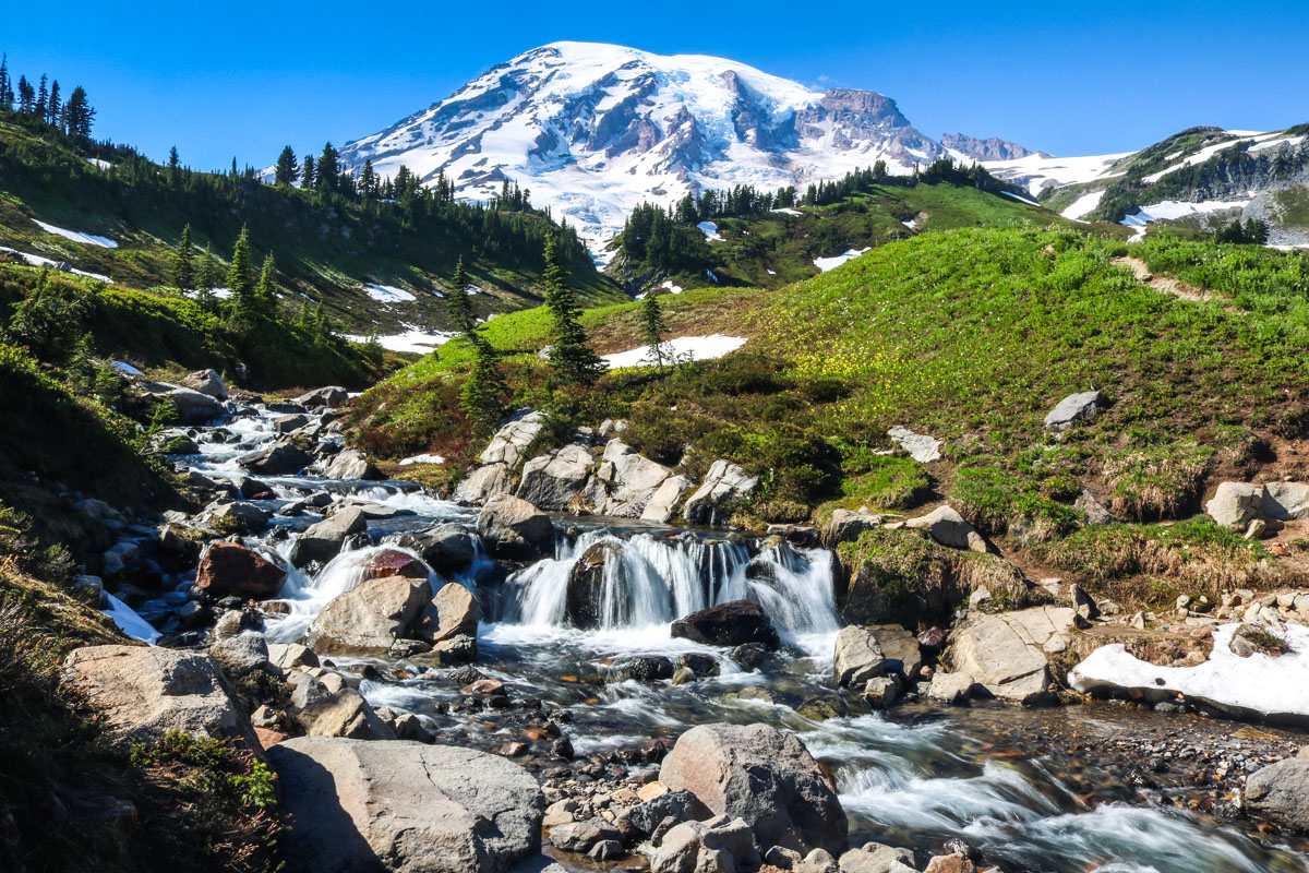 Mount Rainier view from Edith Creek