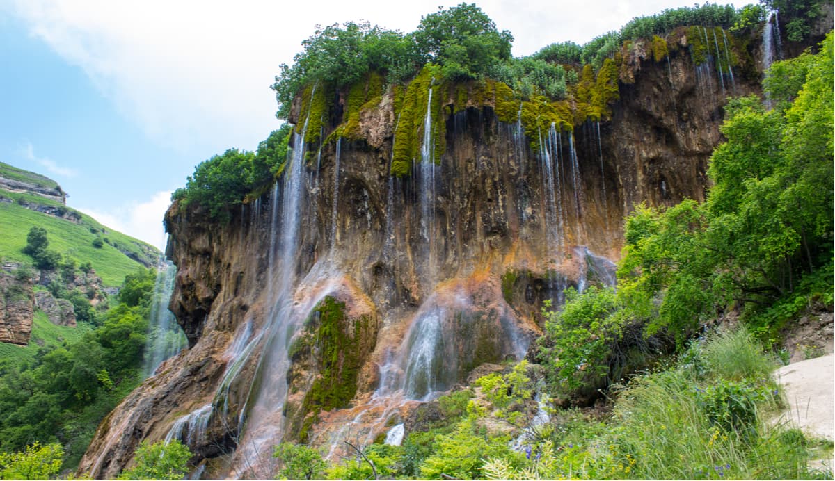 Chegem Falls. Elbrus