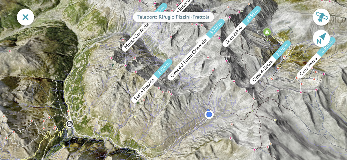 Gran Zebru in PeakVisor 3D maps