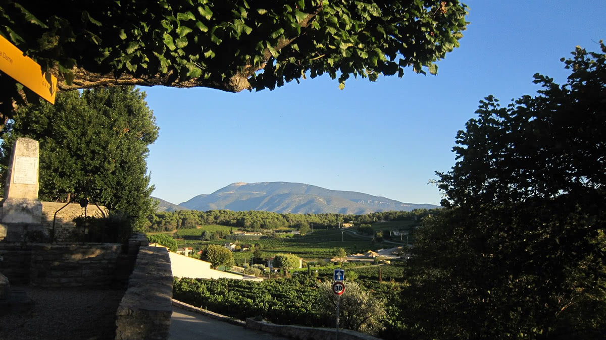 Mont Ventoux as seen from Faucon, a commune in the Vaucluse department