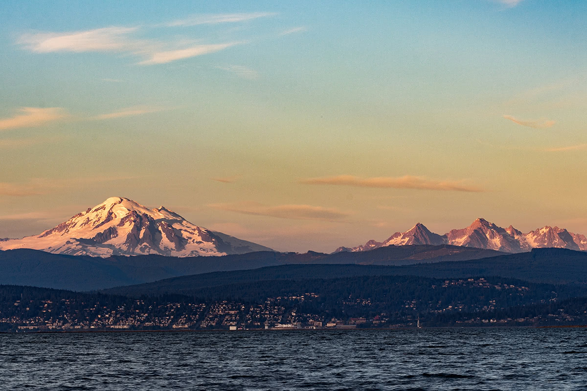 Mount Baker towers over Bellingham