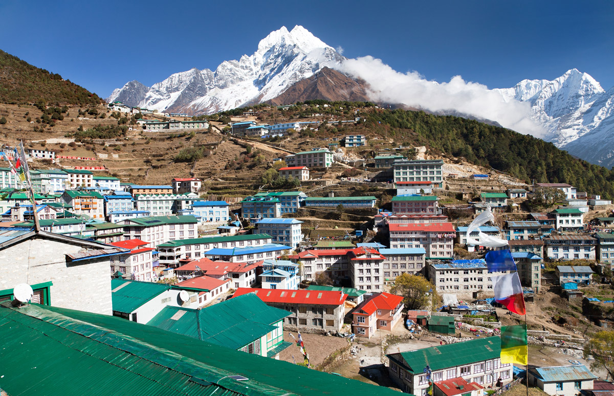 Namche Bazar and Thamserku
