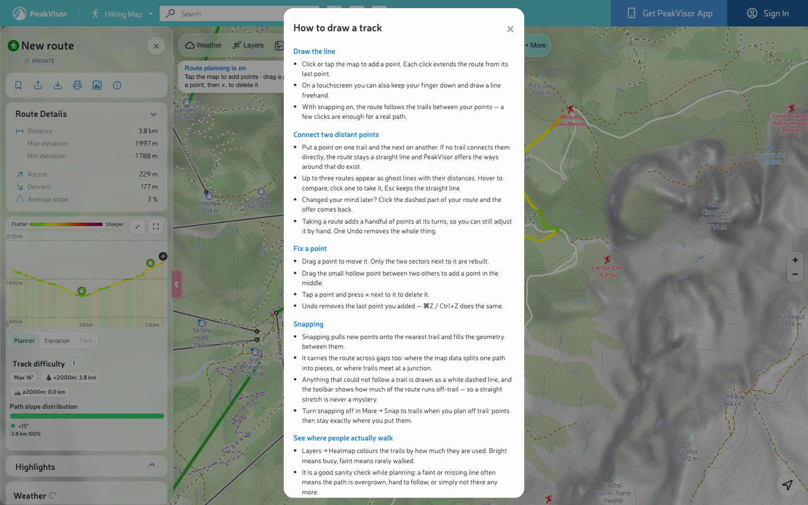 The How to draw a track help sheet