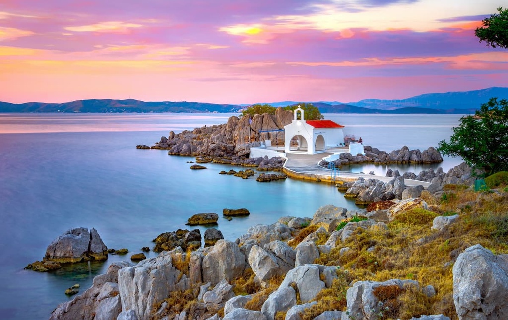 Little church of Agios Isidoros, Chios island, Aegean Sea