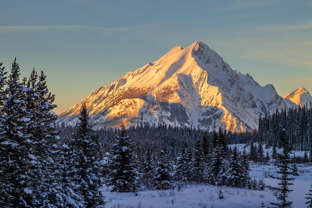 Sunset on mount Nestor, Goat Range, Canada