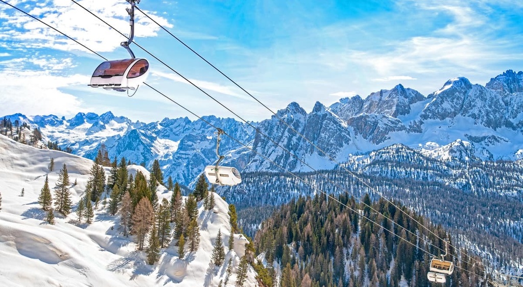 Cortina D'Ampezzo ski resort, Ampezzo Dolomites, Italy