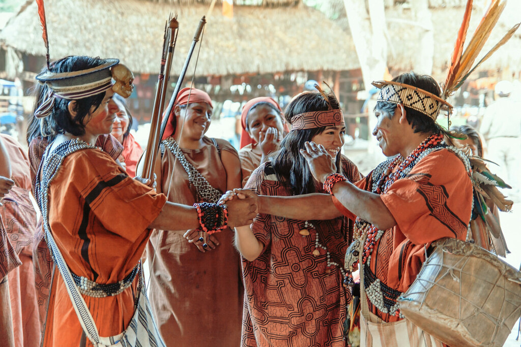 Celebration of an Ashanika marriage. Chanchamayo. Peru