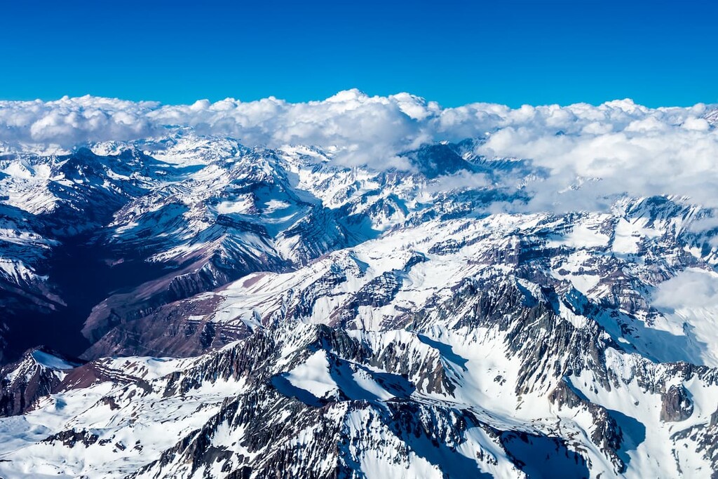 Andes Mountains view, Aerial