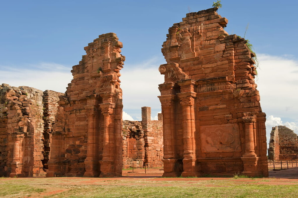 Ruins of the Jesuit reduction San Ignacio Mini, Church gate, Misiones Province, Argentina