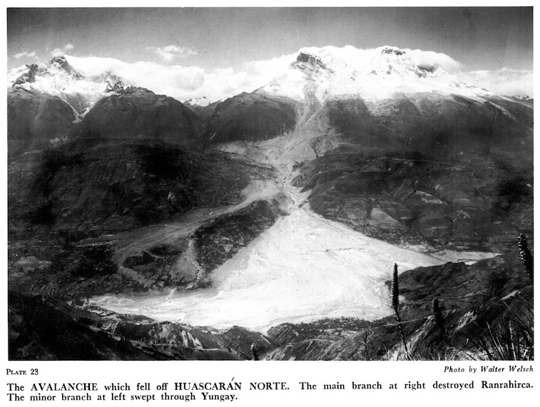 The debris field of the Huascarén avalanche (1970) that killed nearly 20,000 in Peru. 	Photo: American Alpine Club