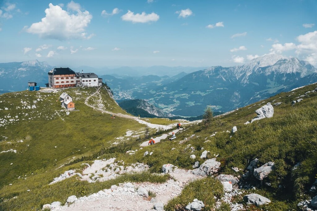 Watzmannhaus Hut in Berchtesgaden National Park, Berchtesgaden National Park, Germany