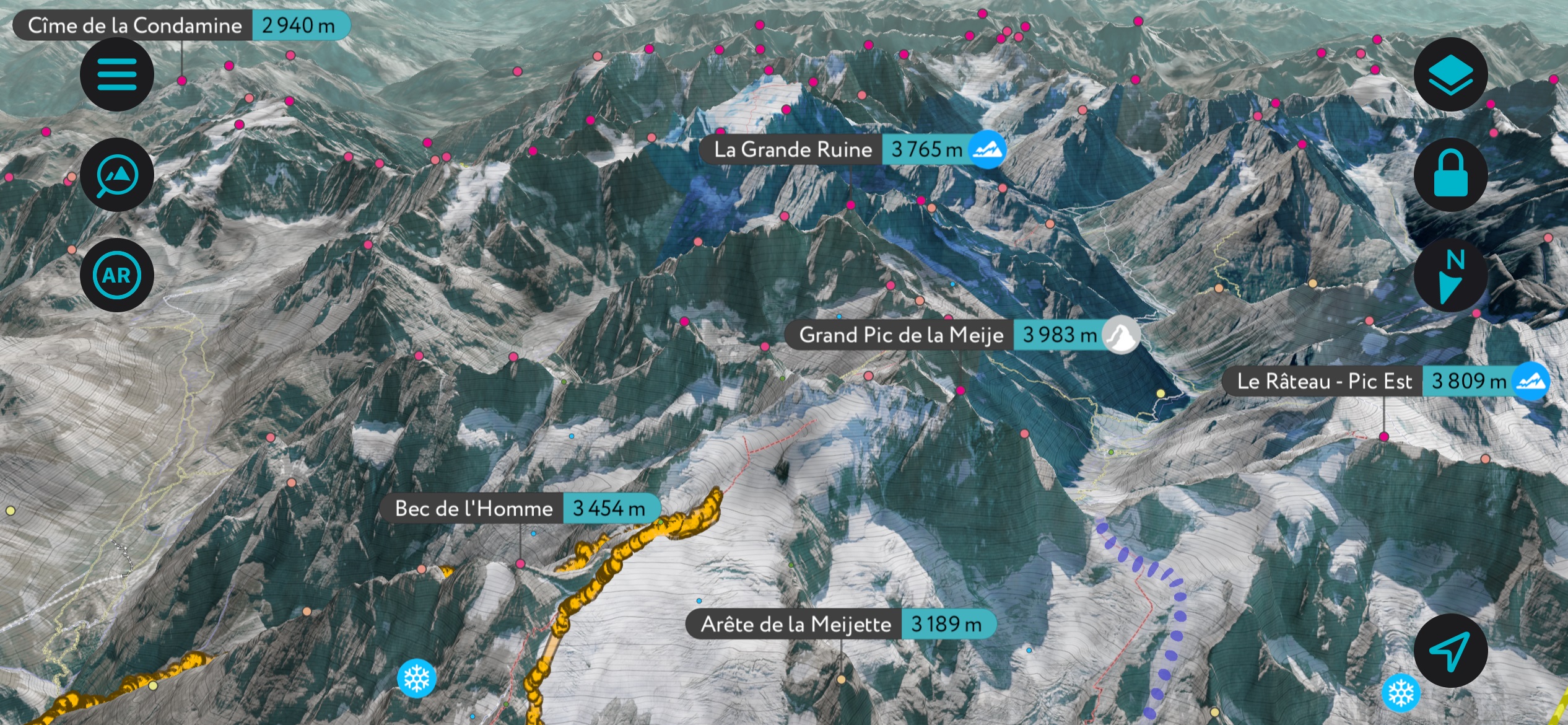 The App’s powerful 3D graphics in the Écrins National Park. Best Countries to Move to if You Love Mountains