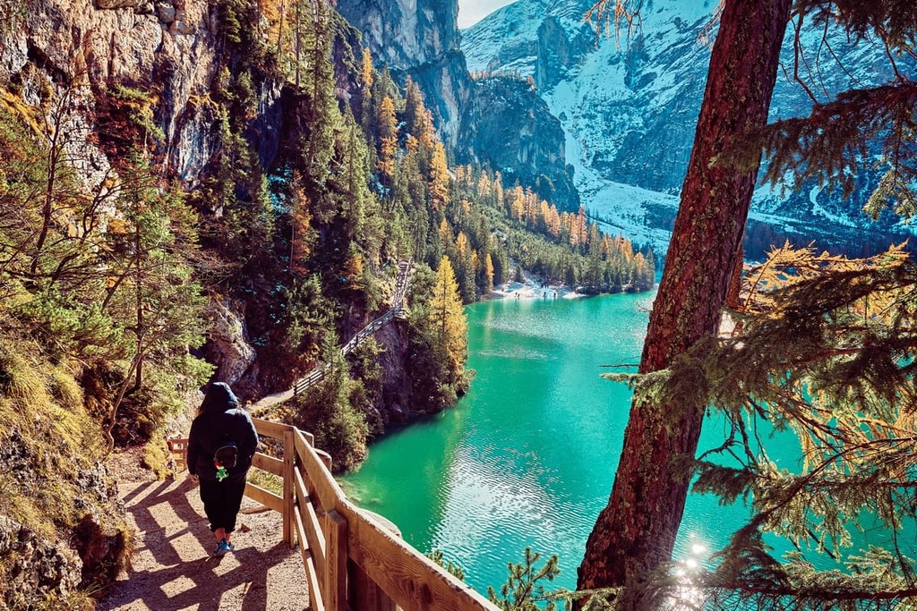 Hike Around Lake, Braies Dolomites, Italy