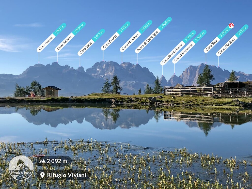 Photo form PeakVisor app, Brenta group, Italy