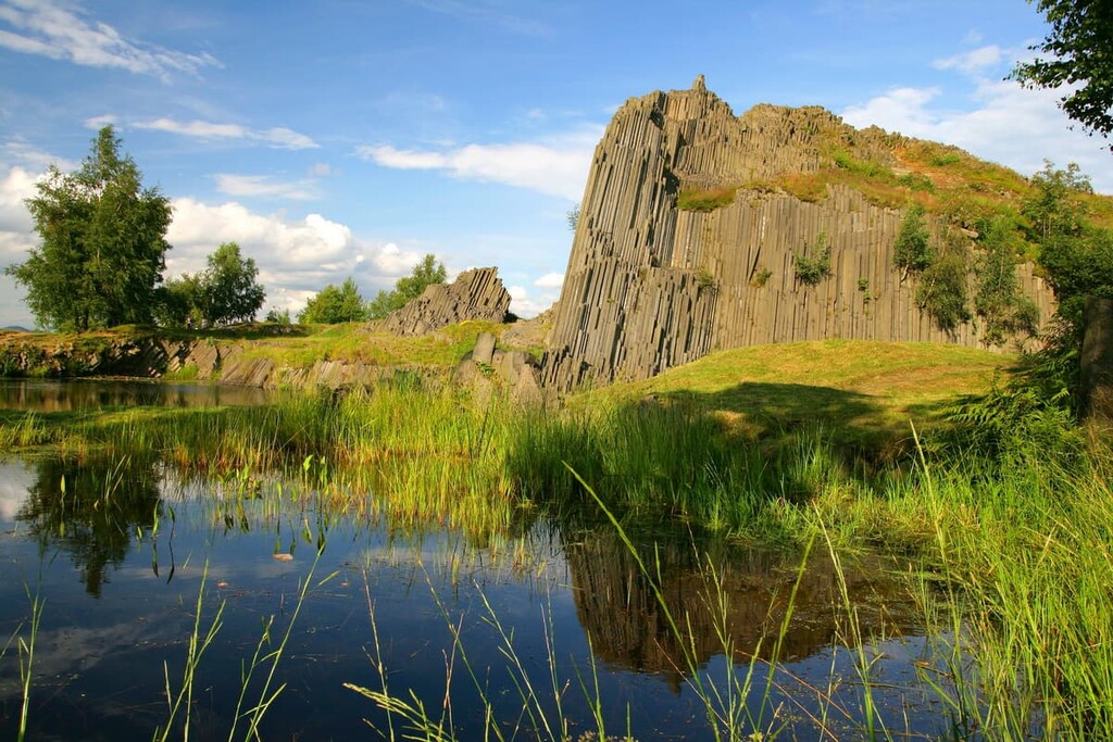 Monument of basalt Panska Skala, CHKO Ceske stredohori, Czech Republic
