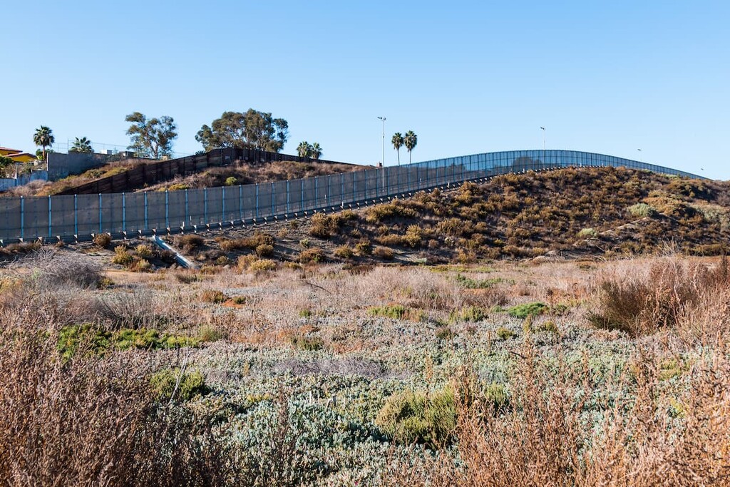 International border wall between San Diego, California and Tijuana, Mexico