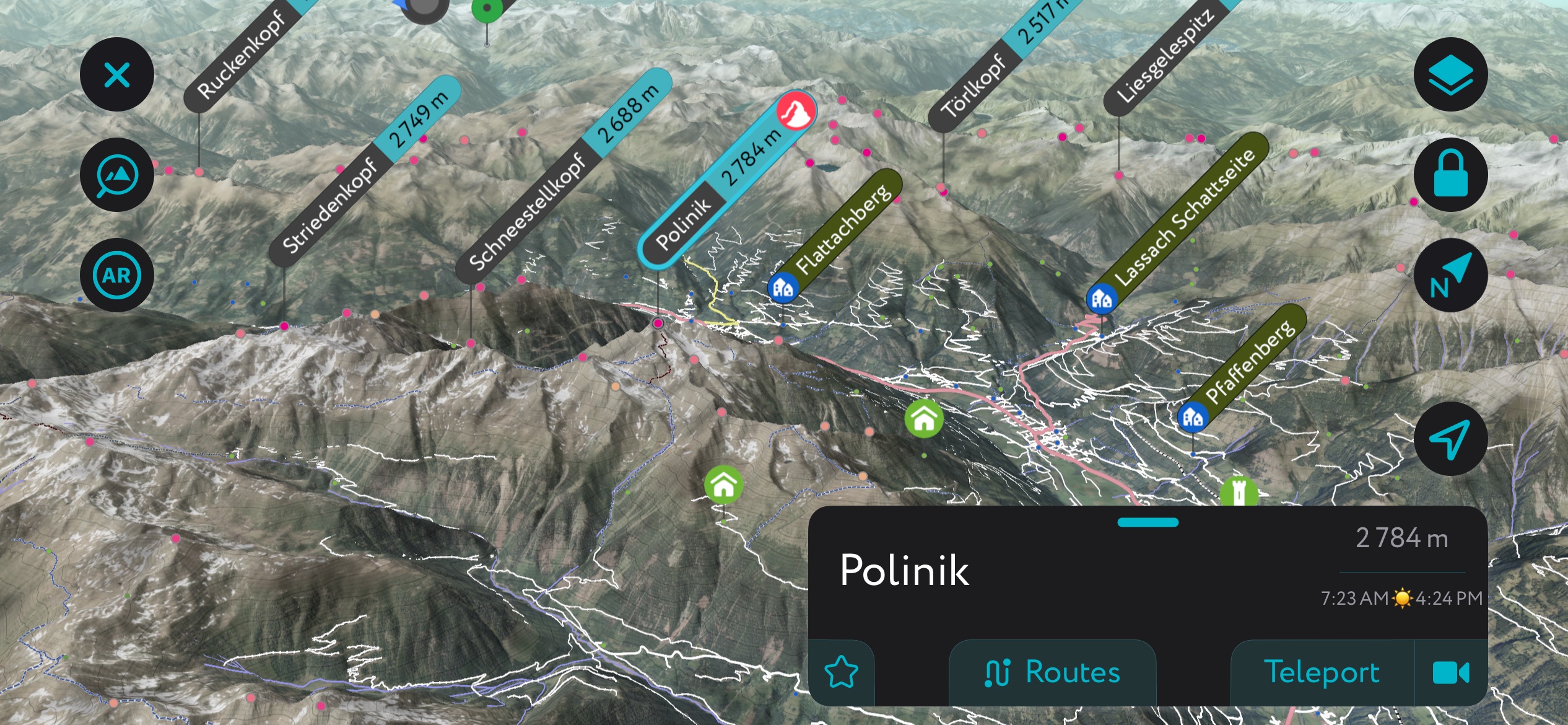 Polinik PeakVisor. Carinthia