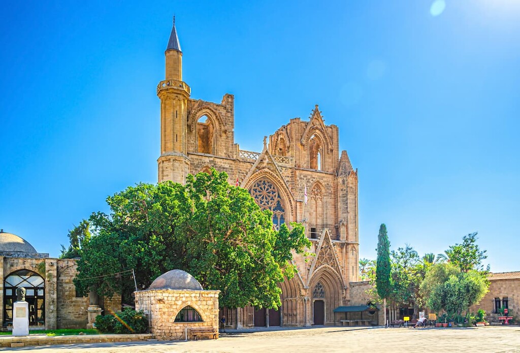 Lala Mustafa Pasha Camii Mosque or Old Cathedral of Saint Nicholas medieval building, Cyprus