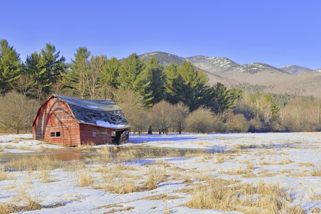 Old Barn and field, Dix Range, Adirondack