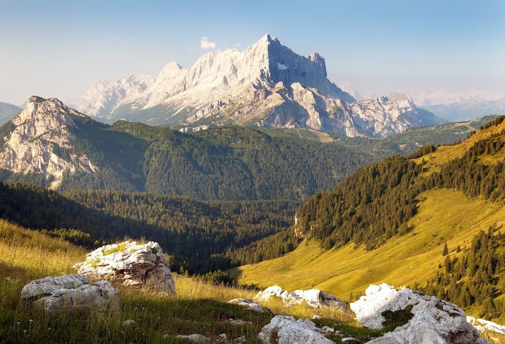 Morning view of Mount Civetta, Dolomites 