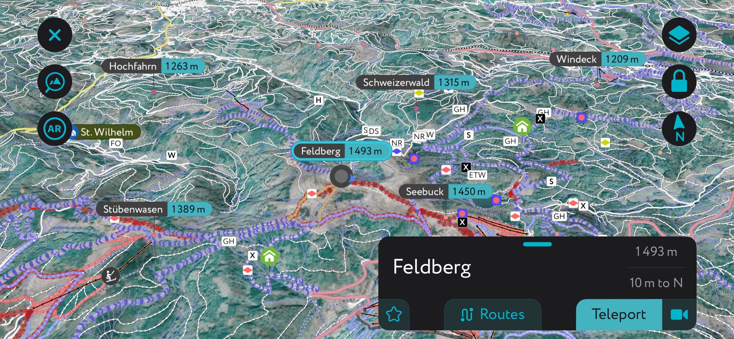 PeakVisor’s mobile app Feldberg