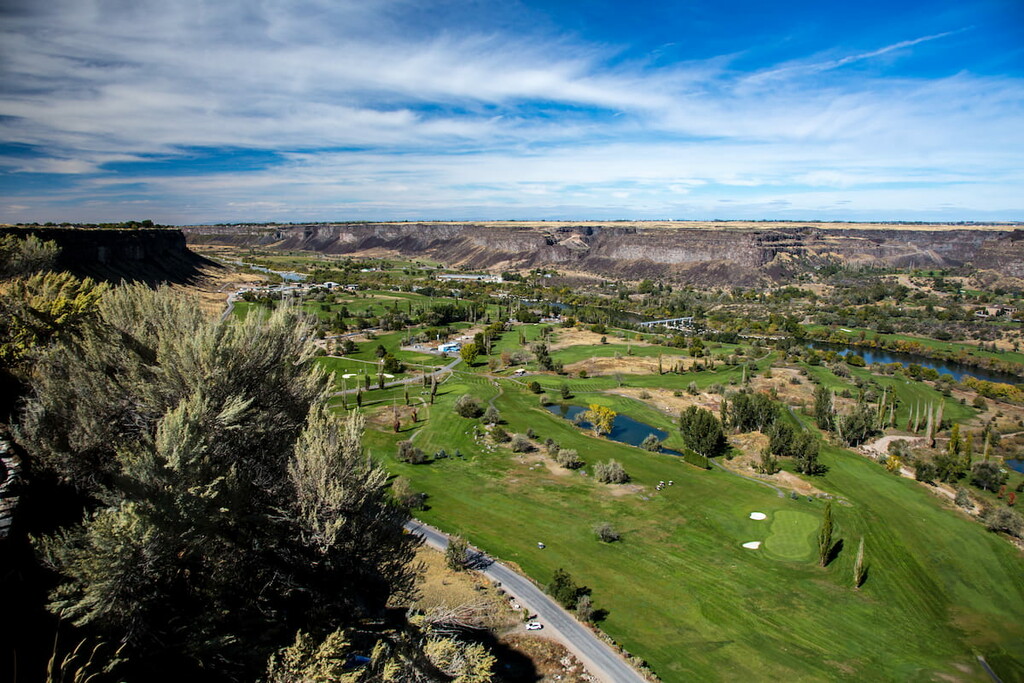 Perrine Bridge in Twin Falls, Goose Creek Mountains, Utah