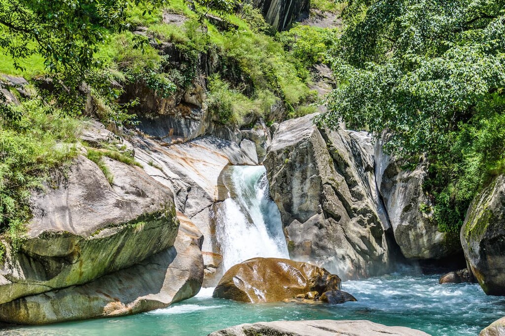 Waterfall in Great Himalayan National Park, India