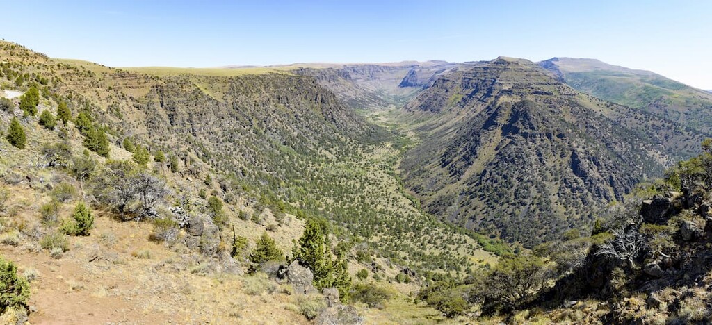 Panorama Big Indian Gorge, Steens Mountain, Harney County, Southeastern Oregon