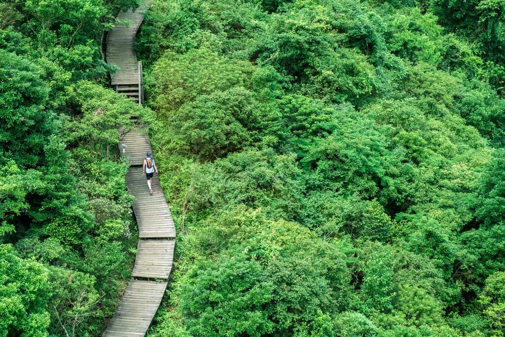 path along with Ngong Ping 360 cable car to Lantau Island, Hong Kong Special Administrative Region, China