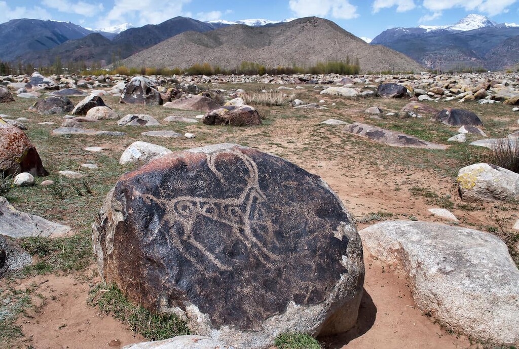 Petroglyph gallery in Cholpon-Ata, Issyk-Kul Region, Kyrgyzstan