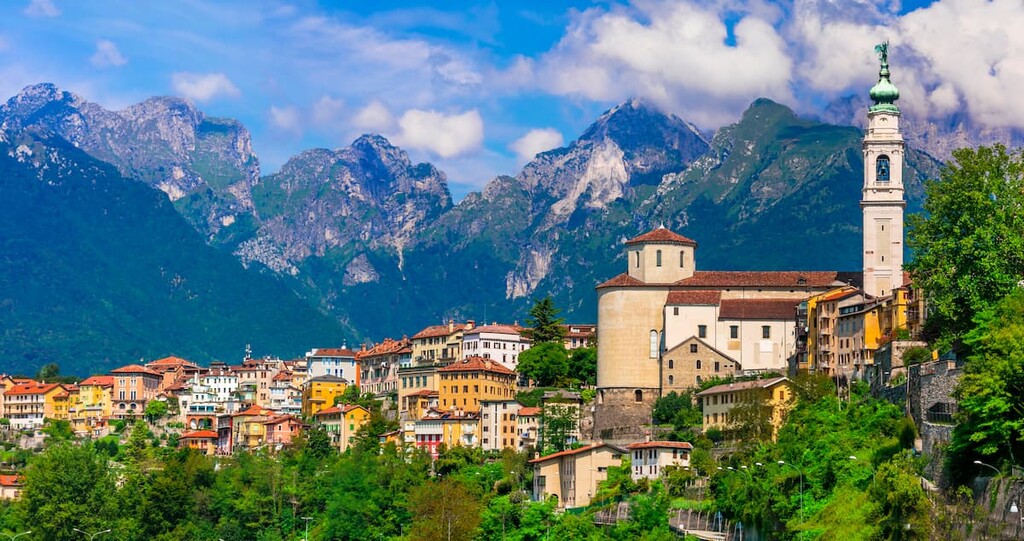 Belluno town, Dolomites, Italy 