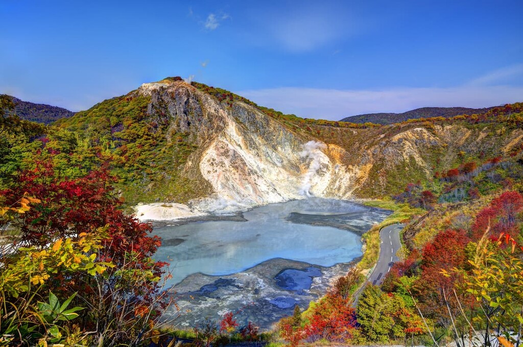 Lake Oyunuma in Noboribetsu, Hokkaido, Japan