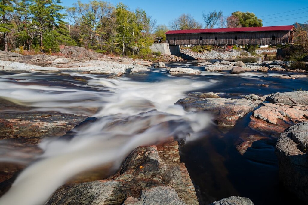 Jay covered bridge over Ausable river, Jay Mountain Wilderness, New York