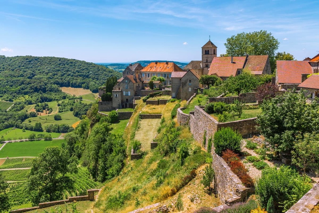 Chateau-Chalon village, Jura Mountains, France