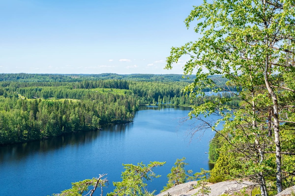 Lake Sarajarvi from Rautjarven Haukkavuori,, Karelides, Finland