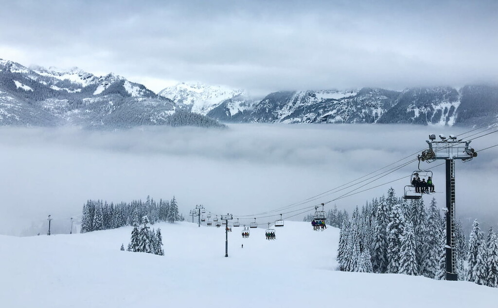 Ski Resort in Summit at Snoqualmie, Kittitas County, Washington
