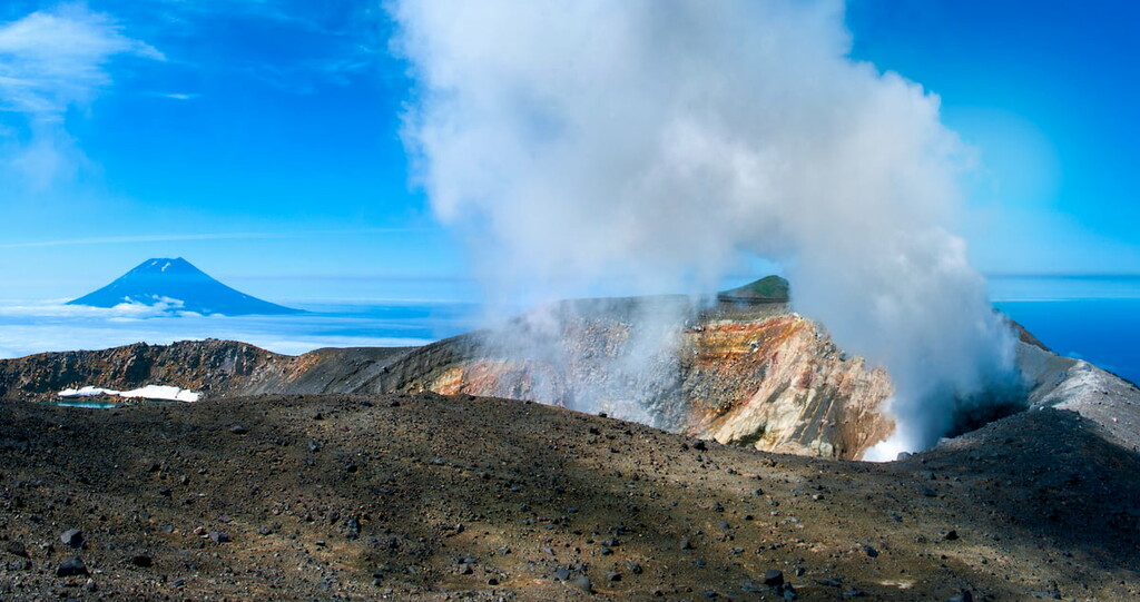 Ebeko Volcano, Paramushir Island, Kuril Islands, Russia