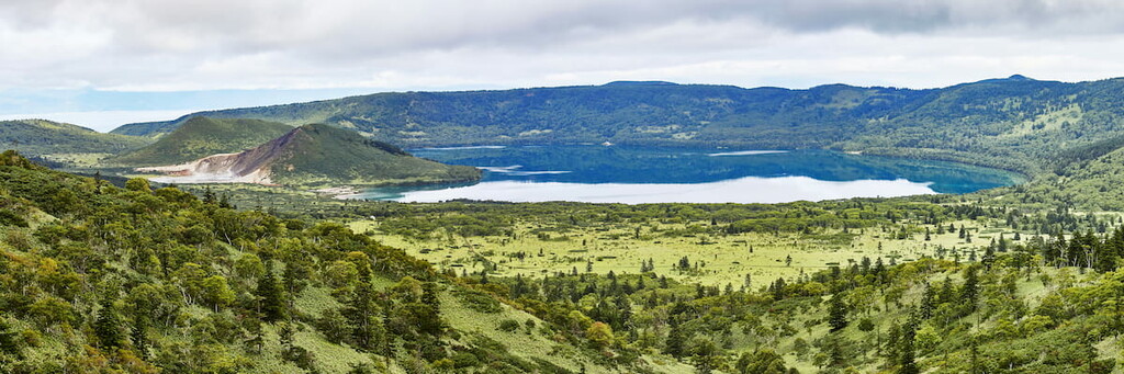 Golovnin volcano of the Kuril reserve in Kunashir island