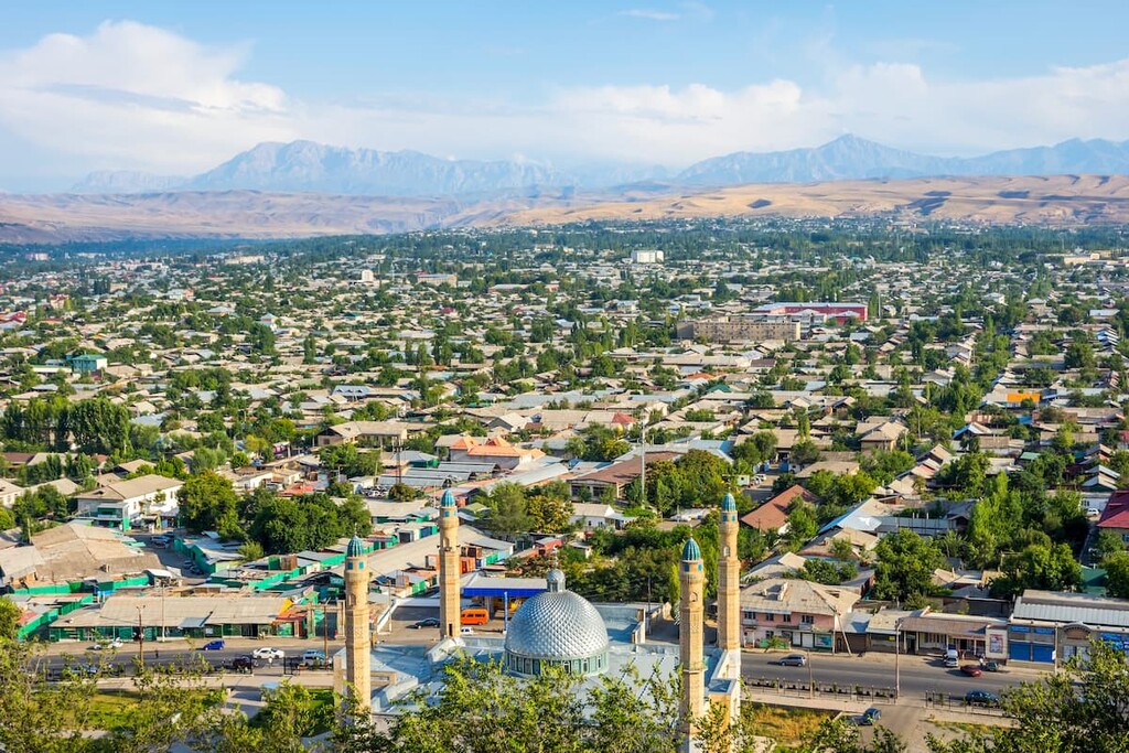 Osh city and mountain in Kyrgyzstan