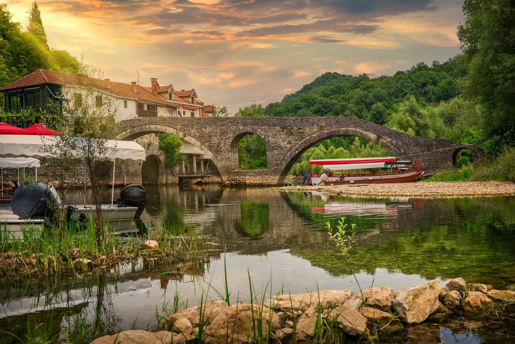 Arched bridge in Cetinje, Lake Skadar National Park, Montenegro