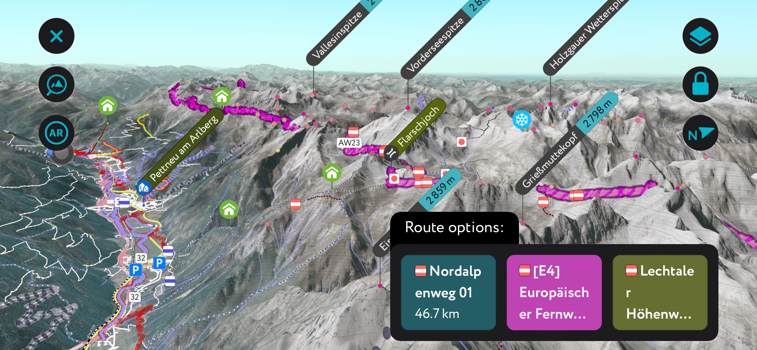 Lechtal Alps. PeakVisor