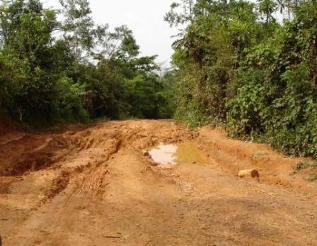 A more local road and this is during the dry season. Hence, the need for a 4x4 vehicle…. Liberia Mountains