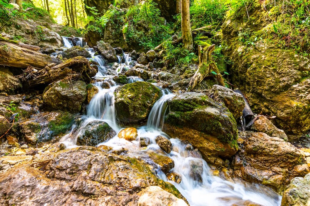 Waterfall in Janosikove Diery, Little Fatra, Slovakia