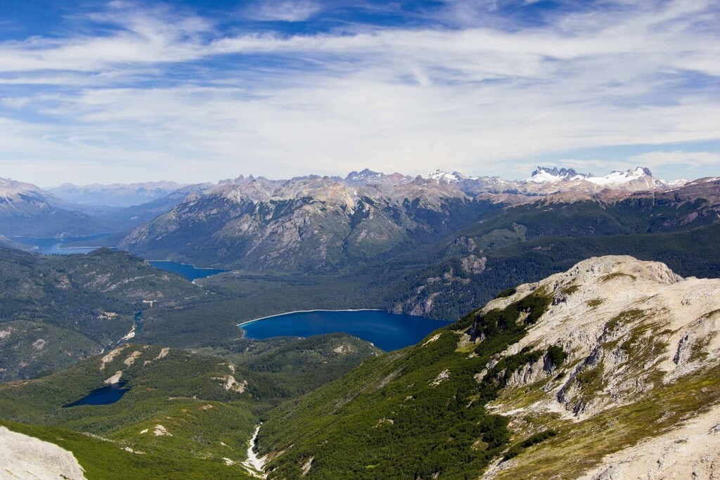 Landscape view from Alto El Petiso hill, Los Alerces National Park, Argentina