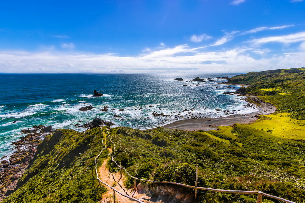 Secluded Beach on the Pacific Coast of the Chiloe Island, Chile